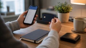 Ultra photorealistic banking image for Best Checking Accounts With No Monthly Fees or Minimum Balance